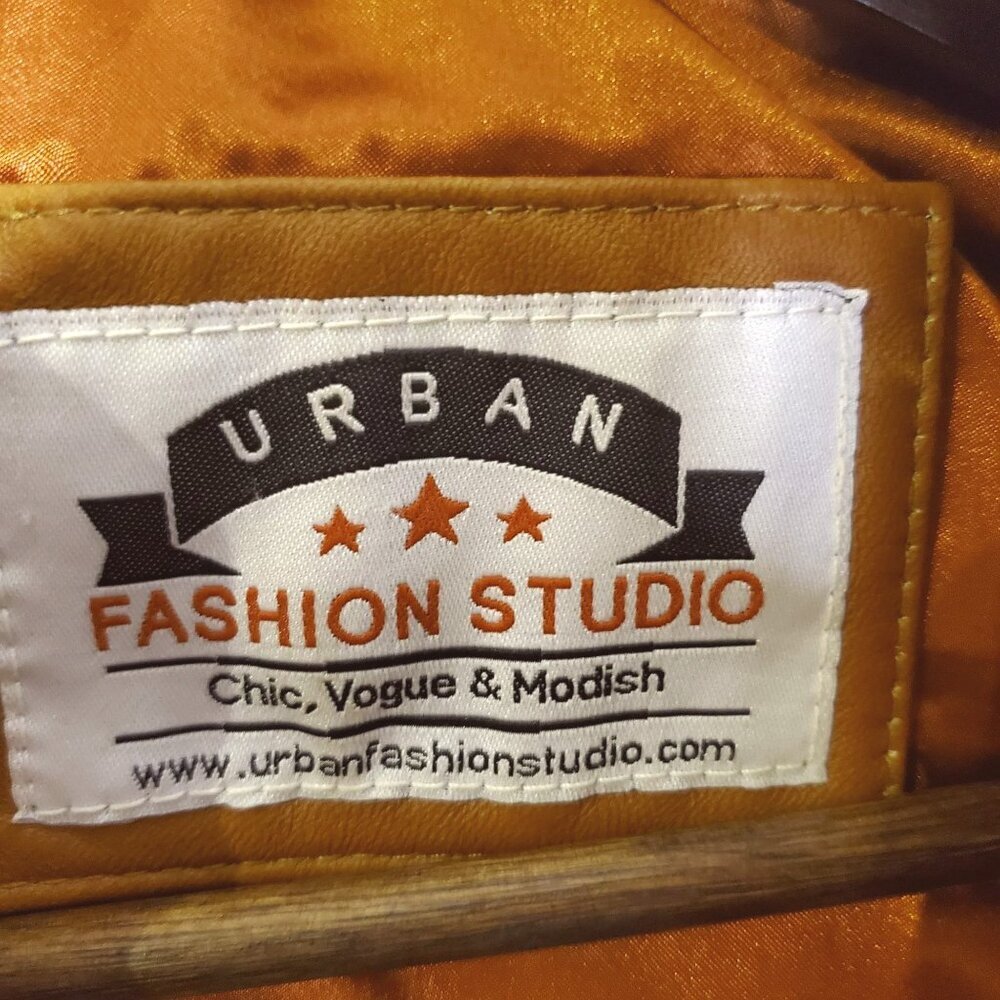 Urban Fashion Studios Eva Women’s 100% Real Tobacco Leather Sport Jacket XS - Picture 4 of 16